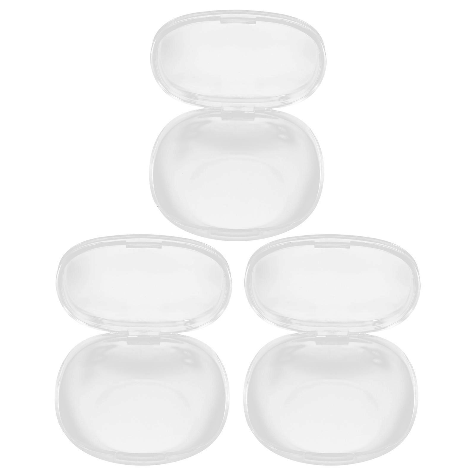 3Pcs Universal Design Retainer Closure Case Transparent Box Offering Versatile Storage For Devices