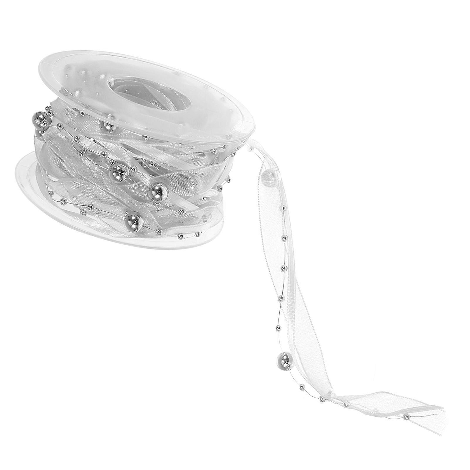 Silver Plastic Ribbon for Decoration Use Durable Craft Projects 1 Roll