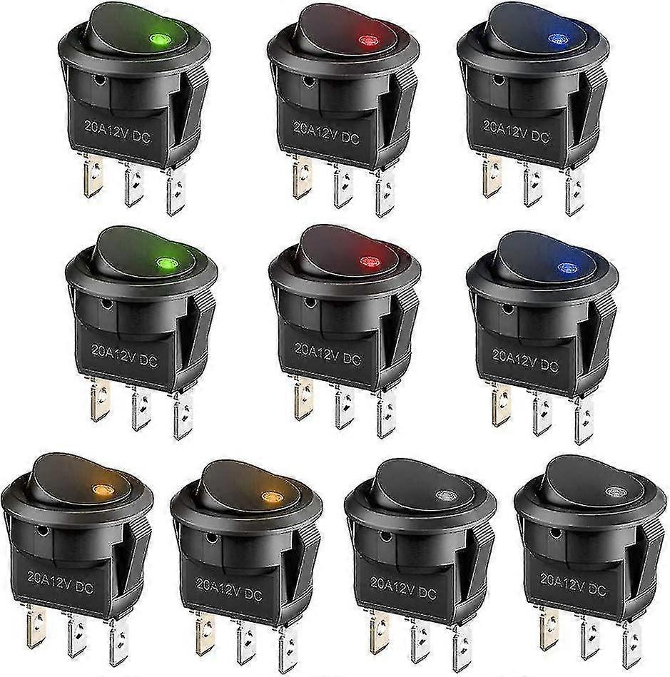 25-26 10pcs Light Switch 12v Led Toggle Switch 12v 3 Position Latching Spst Switch