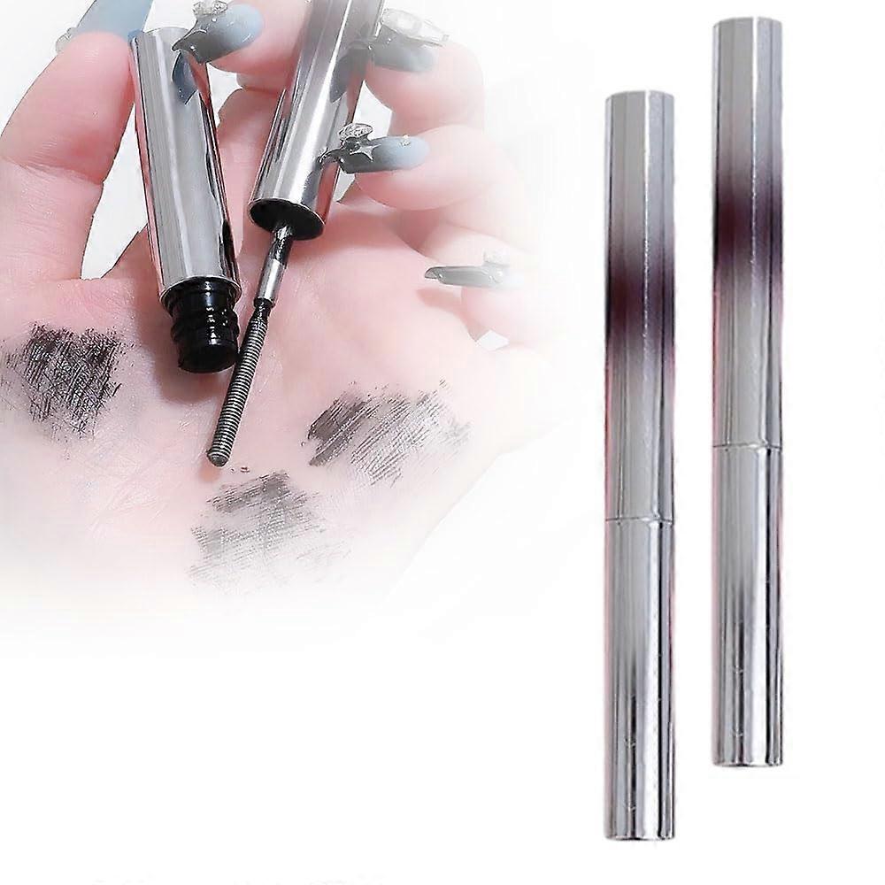 Waterproof Volumizing Mascara Brown 2pcs Long Lasting Curling Clump Precision Brush
