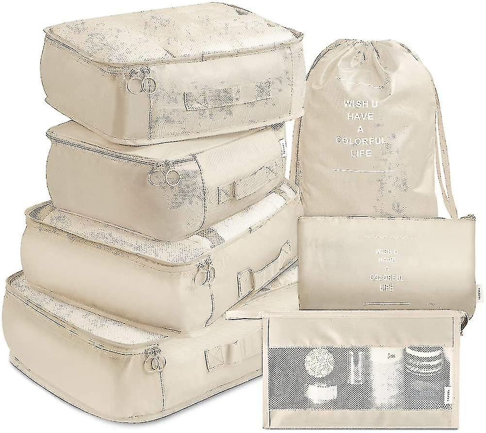 Packing Cubes Travel Luggage Packing Organizers Set With Toiletry Bag (7 Pcs)