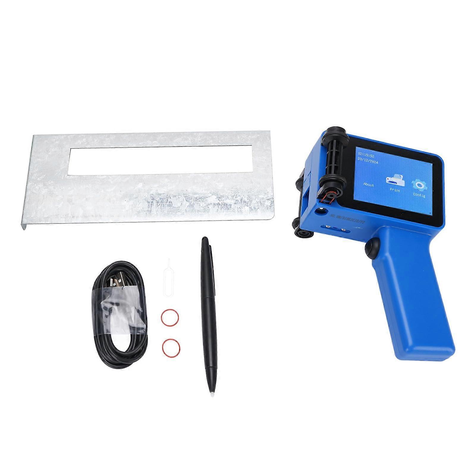 Handheld Inkjet Printer with HD Touch Screen, Extended Battery, MultiSurface Printing, Blue
