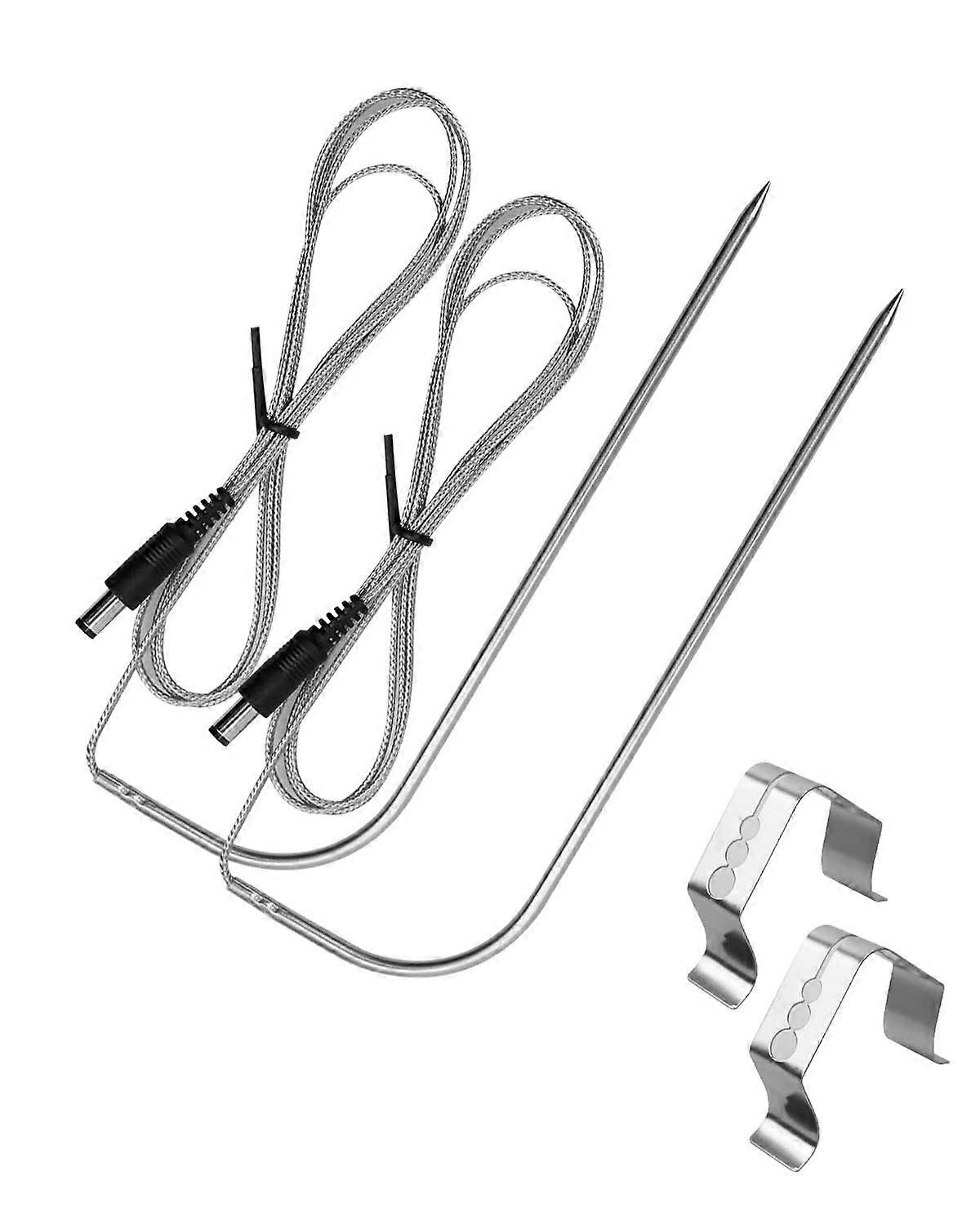 2 Pack Meat Probe Replacement for Rec Teq Pellet Grill with BBQ Temperature Probe Clips
