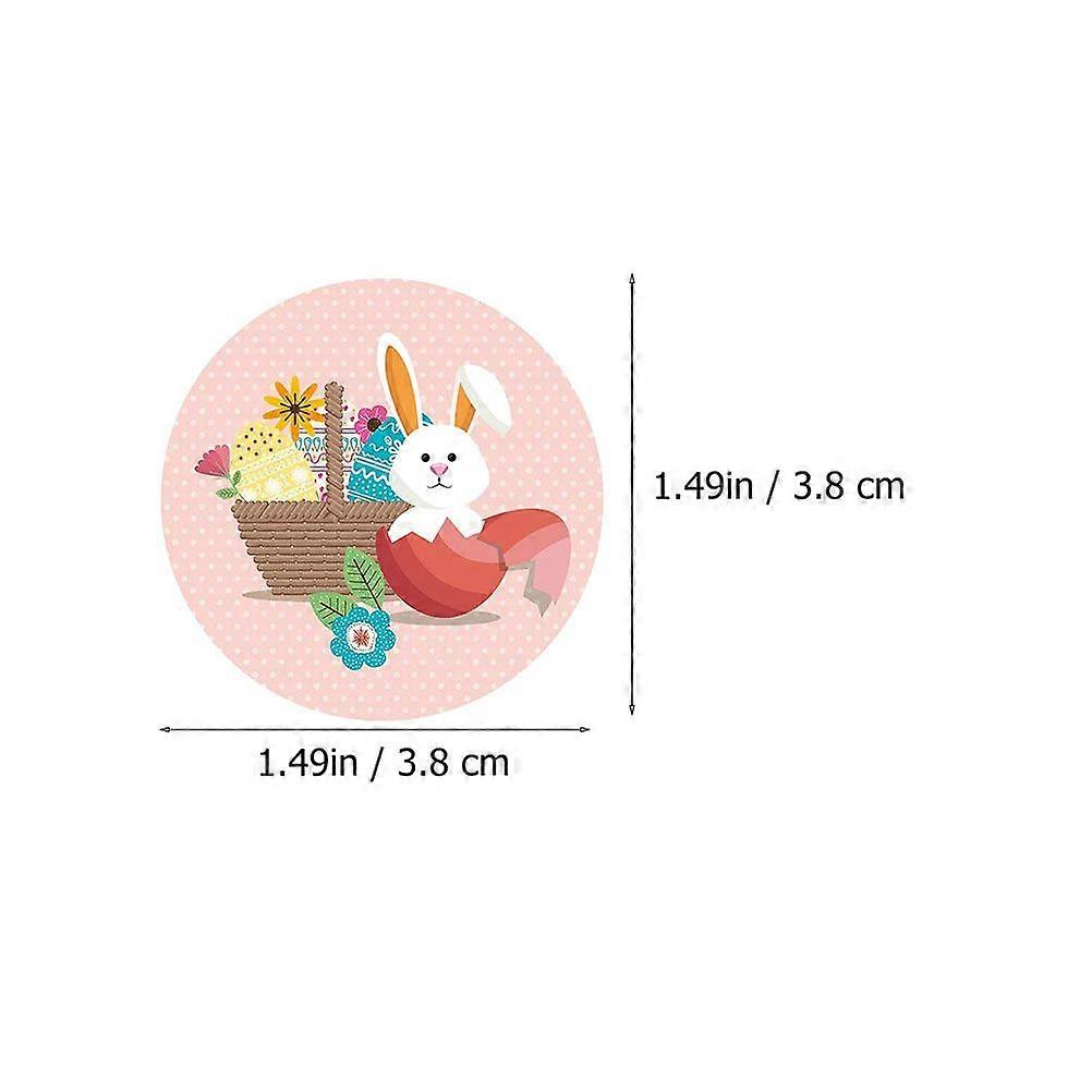 1 Roll/500pcs Easter Bunny Packing Sealing Stickers Easter Theme Gift Labels