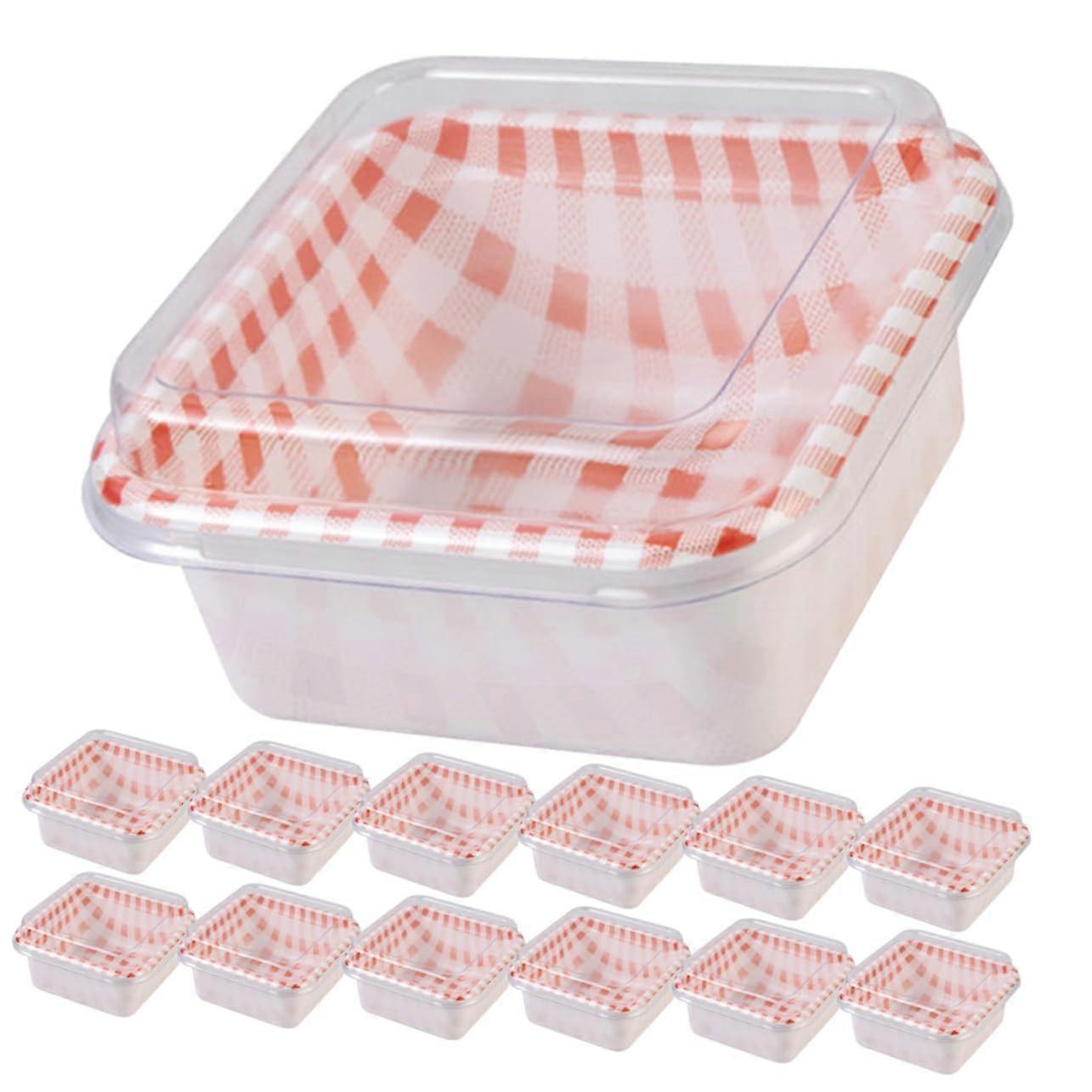 50 Sets Pink Party Cupcake Boxes with Lids Keeps Desserts Fresh Small Cake Boxes for Events