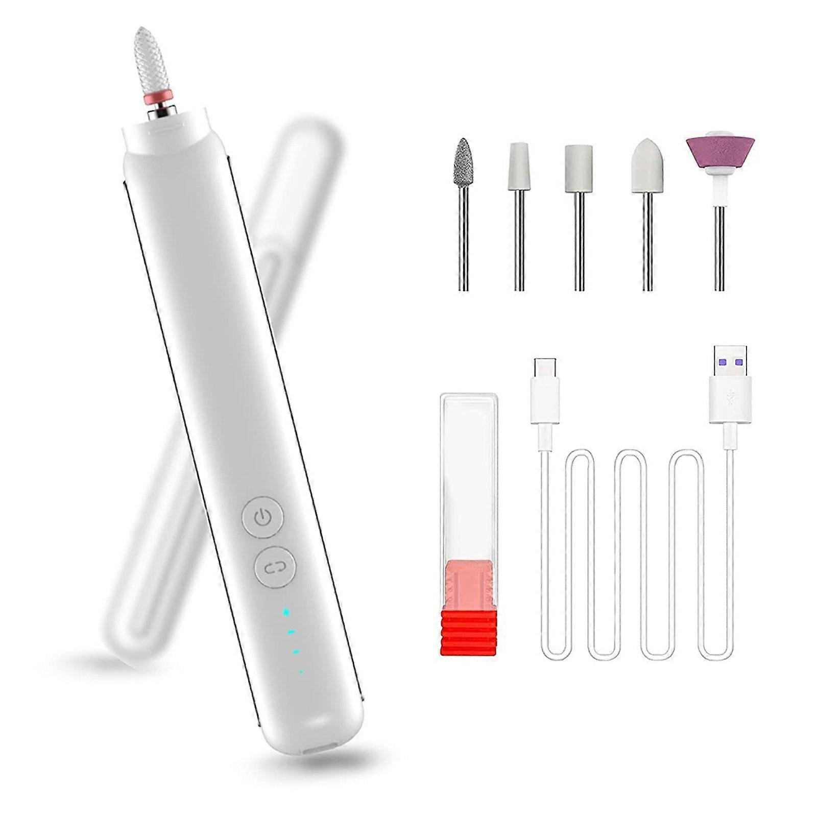 Rechargeable Nail Drill Machine Set with Ceramic Drill Bit Spot Lighting