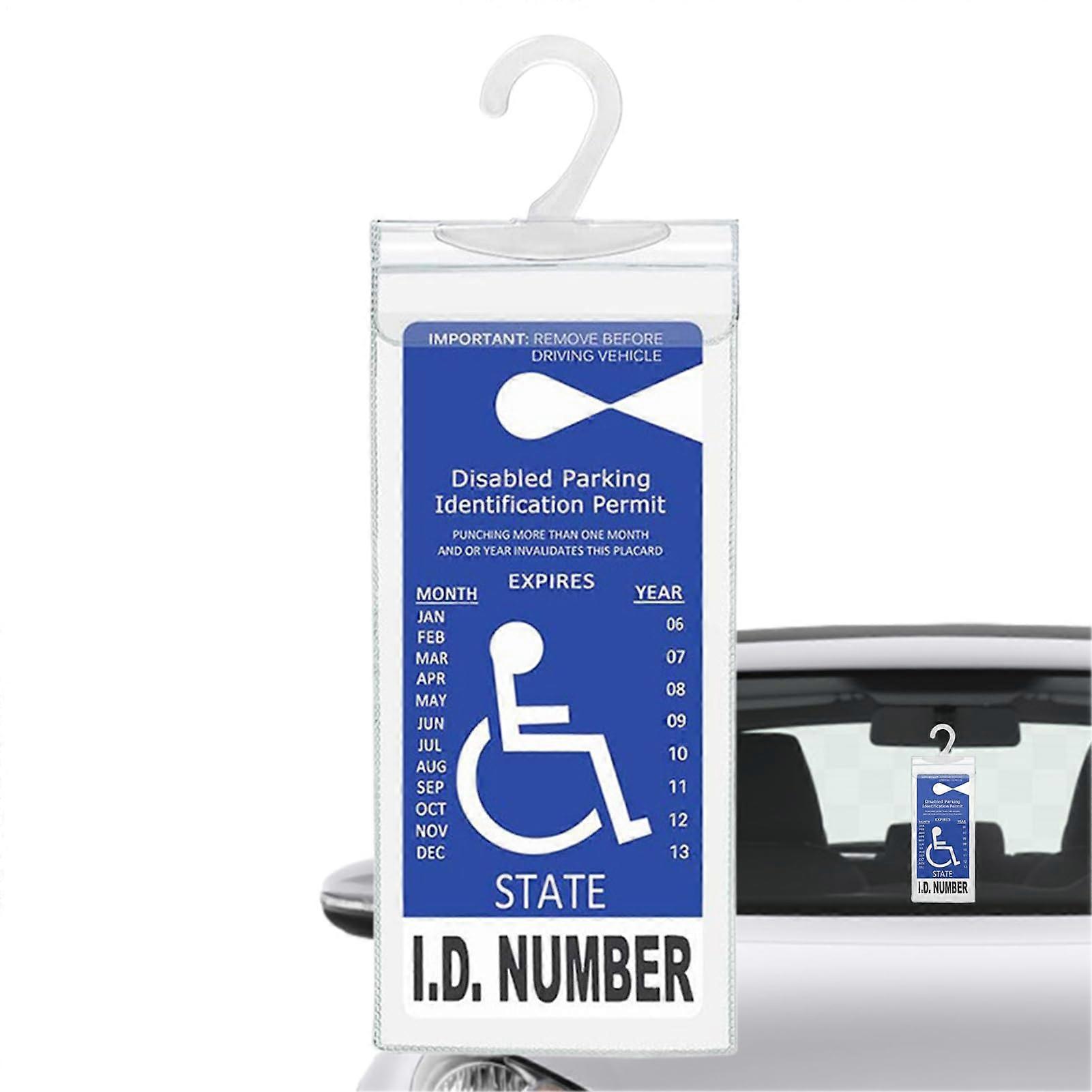 Disabled Parking Permit Holder with Transparent Design, Visor or Backrest Mount, Secure Display