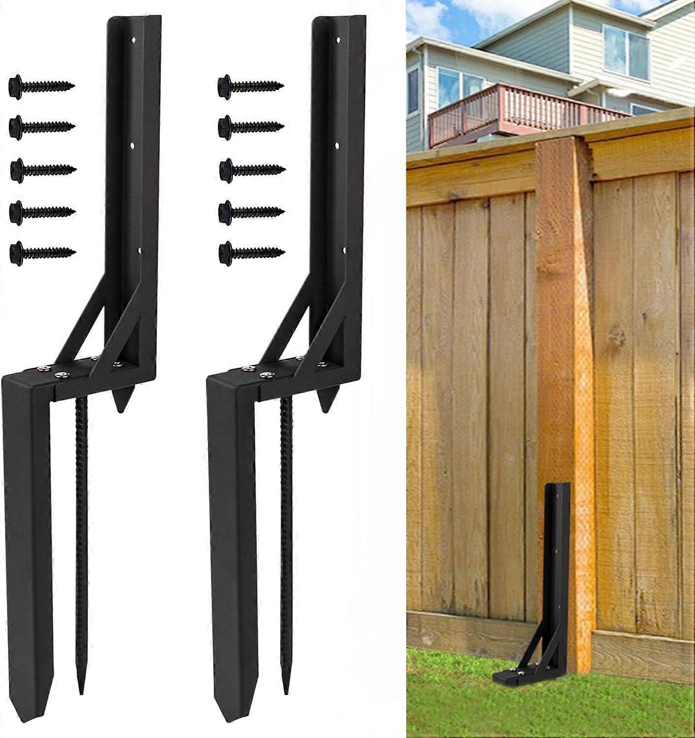 2PCS Fence Post  Kit Heavy Duty Anchor with Triangular Stability for Damaged Wood Posts