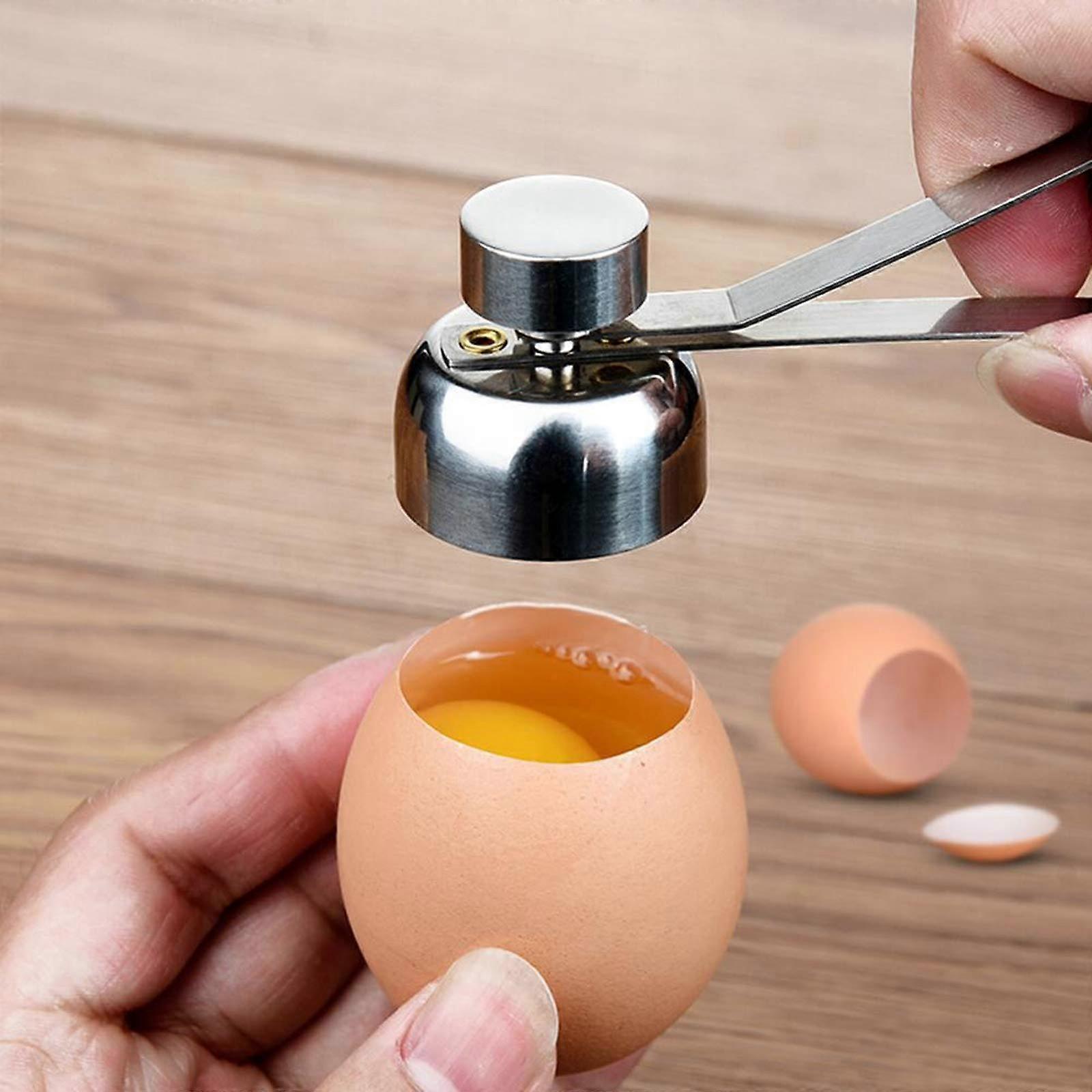 Stainless Steel Egg Topper Cutter for Quick Eggshell Removal, Soft and Hard Boiled Eggs Kitchen Tool