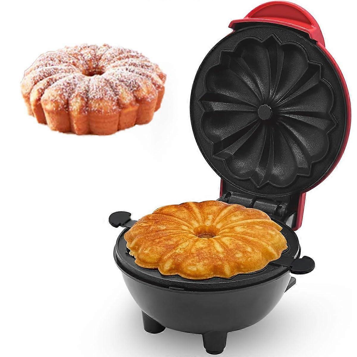 Mini Cake Maker with Nonstick Plates and DoubleSided Heating, Compact Dessert Maker Red