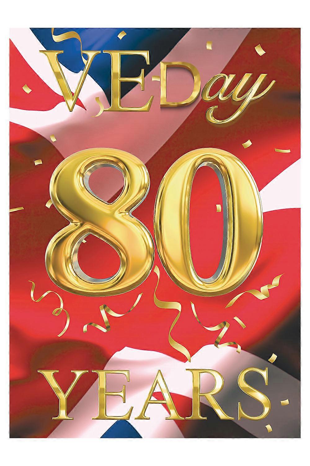 VE Day 80 Years Double Sided Posters Flags 6 Pack