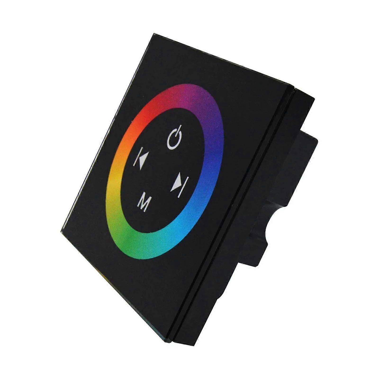 RGB LED Touch Panel Controller 1224V Wall Mount Dimmer Switch for LED Strip Lights Black