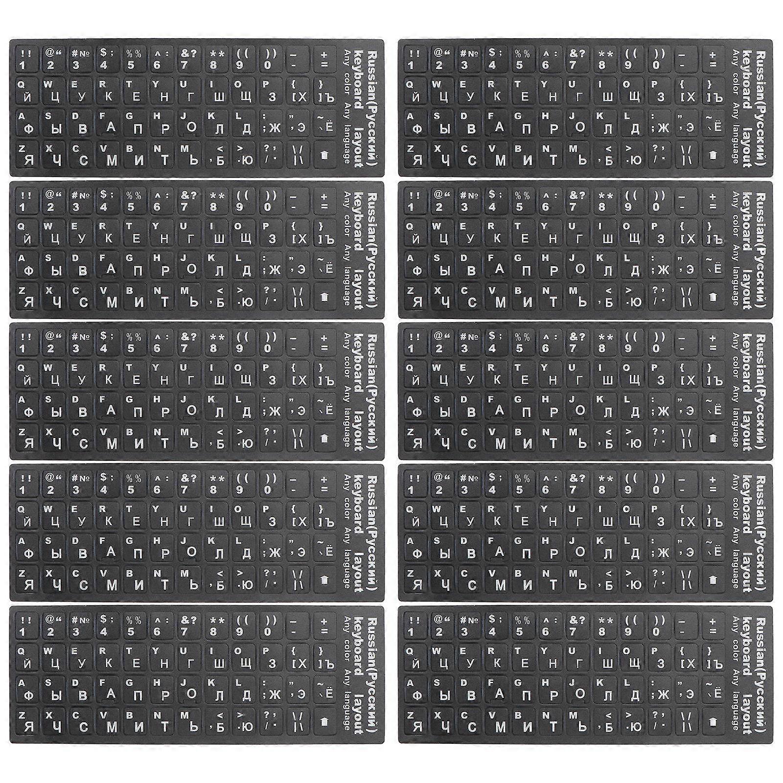 Foreign Language Keyboard Stickers Keyboard Cover for Protection 10Pcs Set