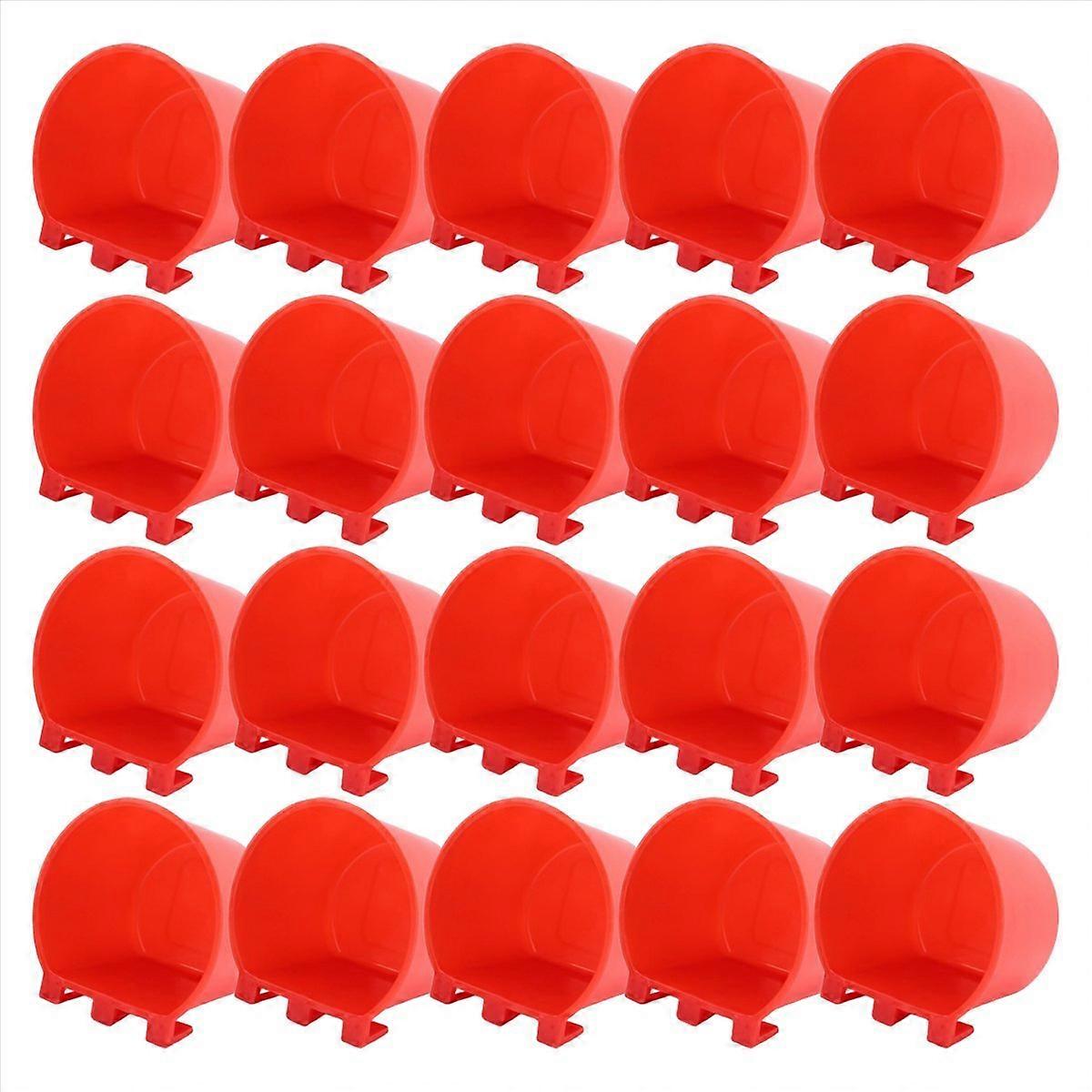 20Pcs Chickens Feeders for Cage, Plastic 