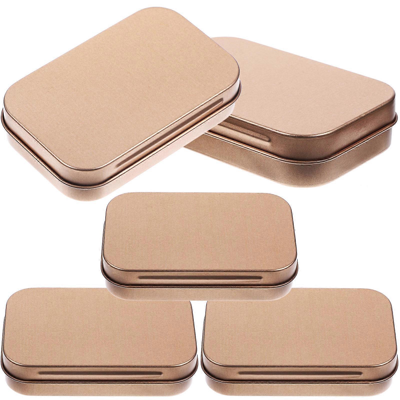 Iron Box Storage 5Pcs Metal Hinged Tin Boxes for Multi-Functional Use