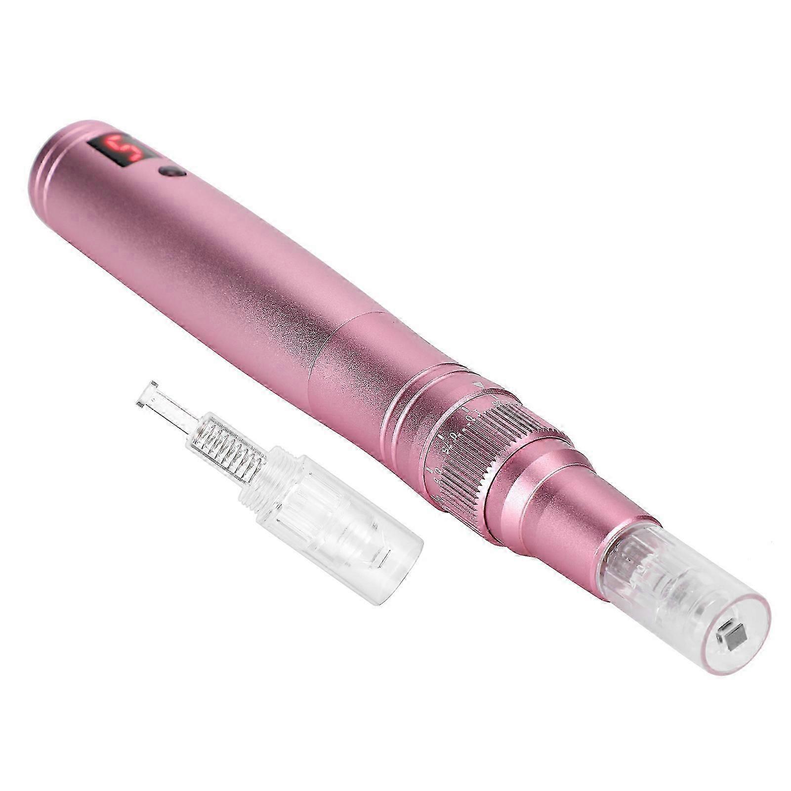 Electric Micro Needle Pen Rechargeable 5 Gears Derma Rolling Pen Machine DevicePink