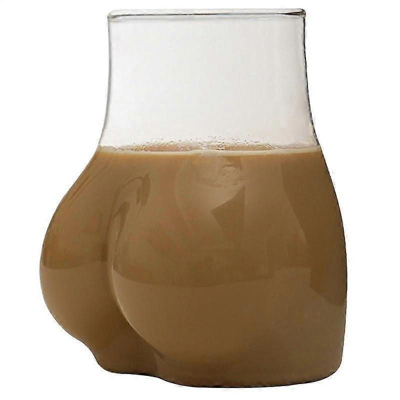 Butt Shape Borosilicate Glass Mug for Hot and Cold Drinks