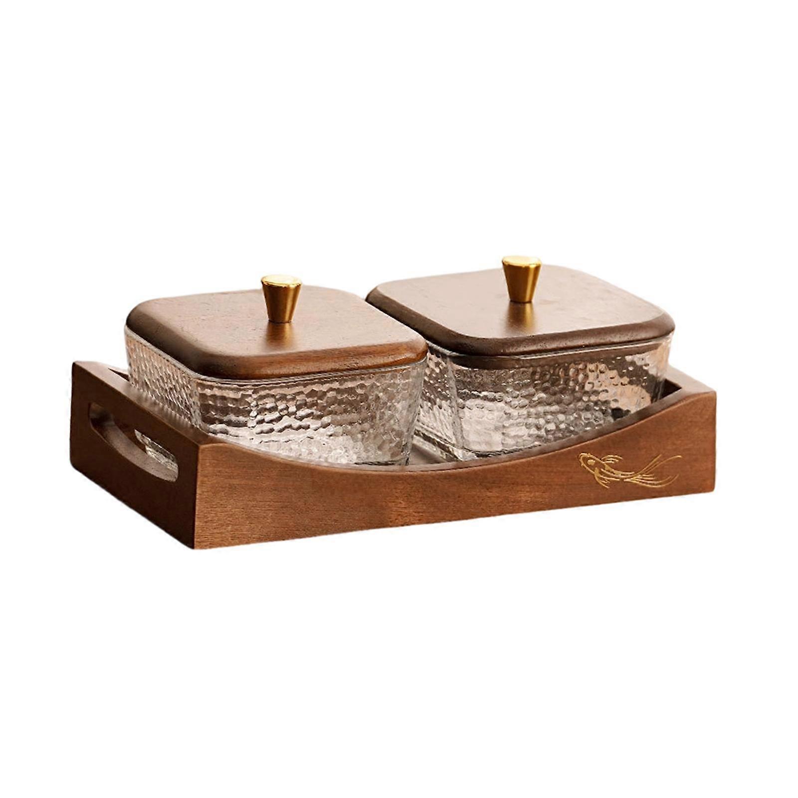 Divided Serving Tray Fruit Snack Tray Portable Serving Platter Multifunction