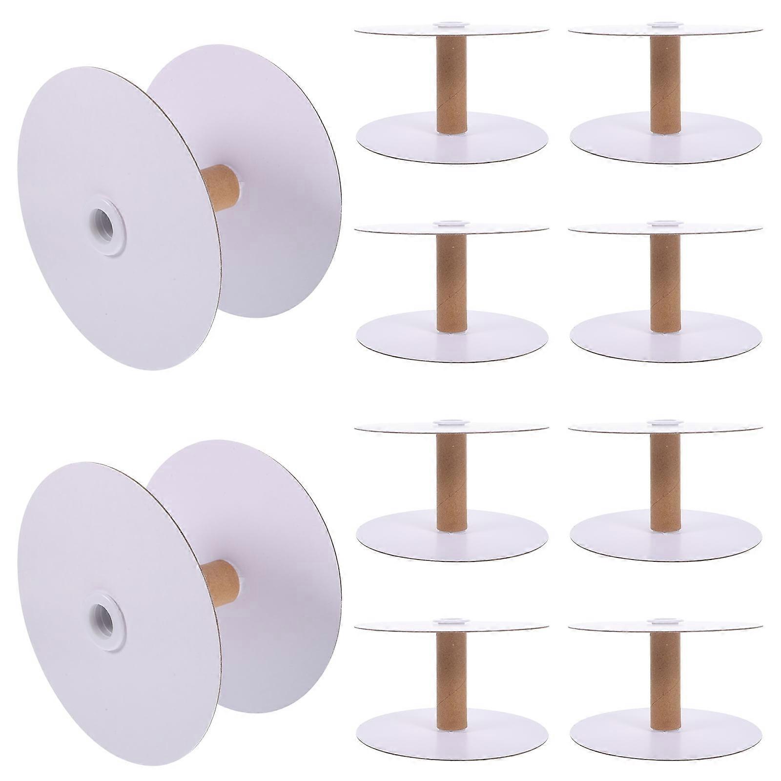 Raindrops 10Pcs Empty Wire Spools Removable Paper Sewing Spools Thread Spools Embroidery Weaving Bobbins
