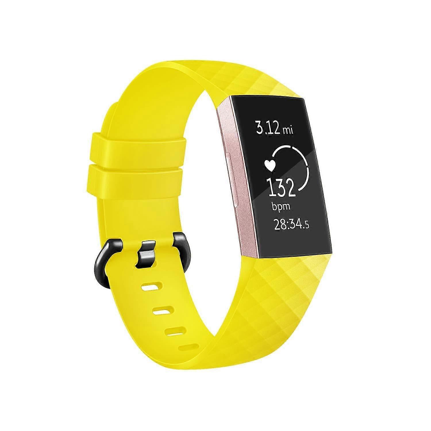Lemon Yellow Small Sport Strap Quick Replacement Adjustable Fit for Fitbit Charge3