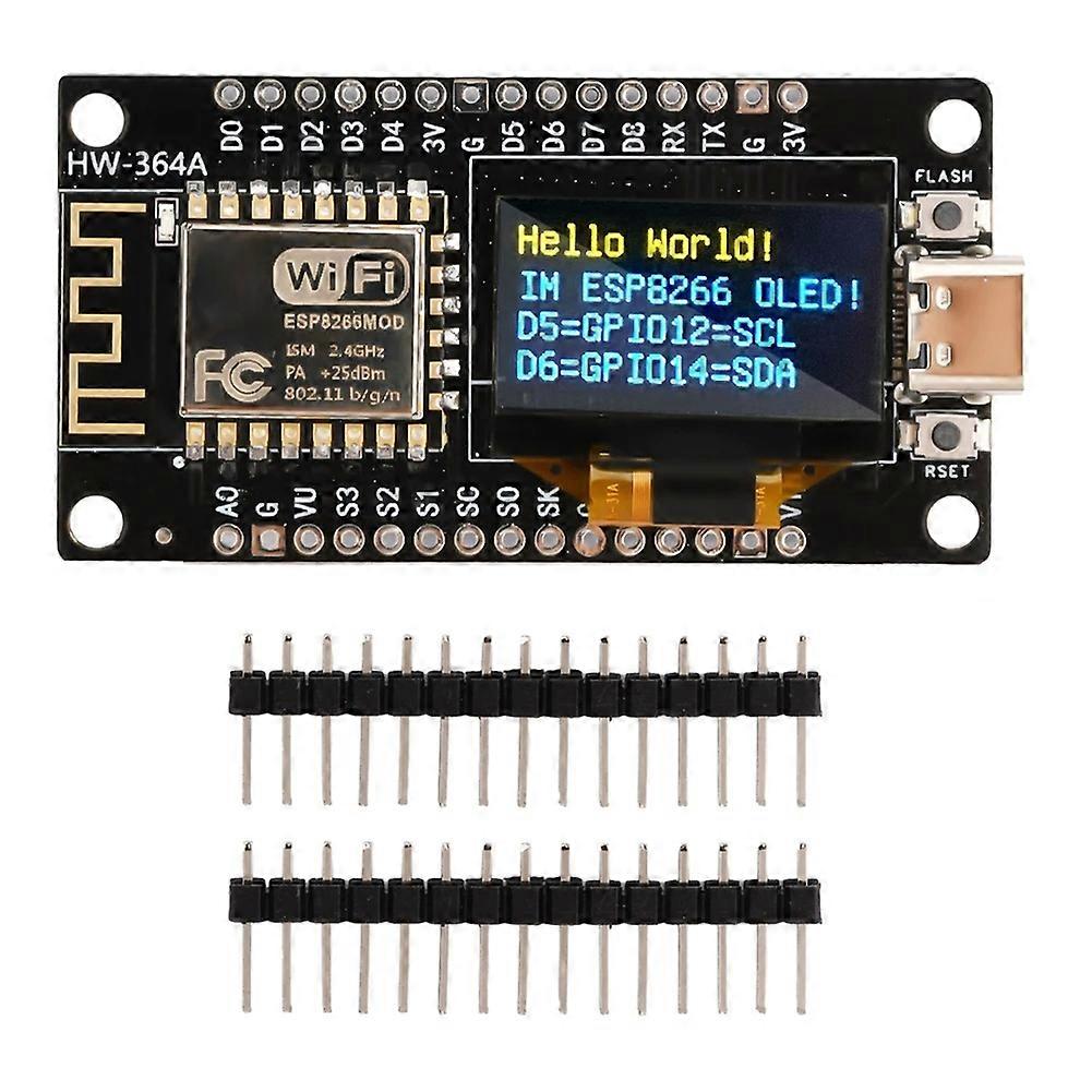 Nodemcu ESP8266 Development Board Serial Wifi Module CH340G with 0.96 OLED Screen for /Micropython ESP8266(A)