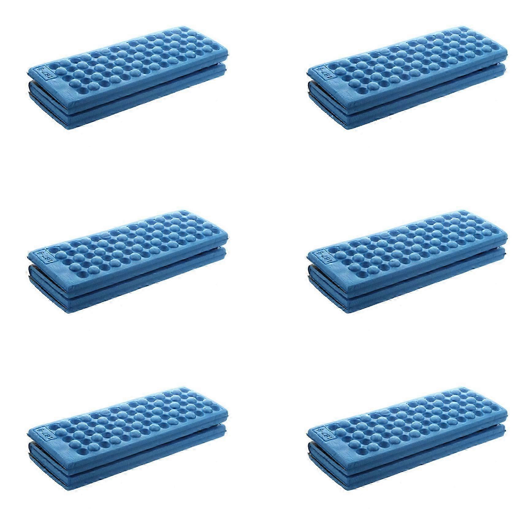 6X coussin de siège imperméable en mousse pliante (bleu)