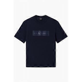 Men's Armani Exchange | Ax Xm002470 Af21869 Textured Minimalist Stripe Logo Design Oversize T-shirt