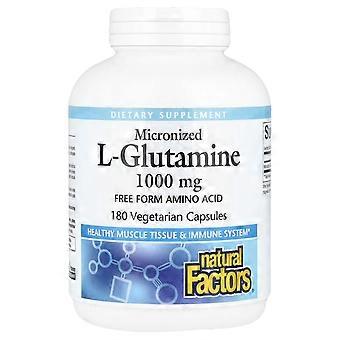 Natural Factors, Micronized L-Glutamine, 1,000 mg, 180 Vegetarian Capsules