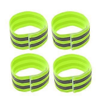 Practical Reflective Armlet Green Outdoor Luminous Armband for Sports 4Pcs