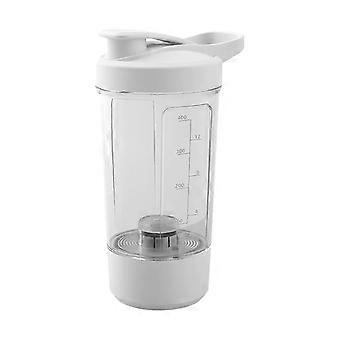 Copo misturador elétrico para proteínas de 600ml com carregamento rápido via USB, recarregável, ideal para shakes cremosos.