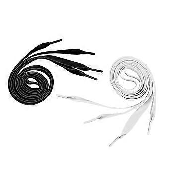 Silk Velvet Shoelaces Wide Flat Shoe Lace for Shoes 2Pairs White Included