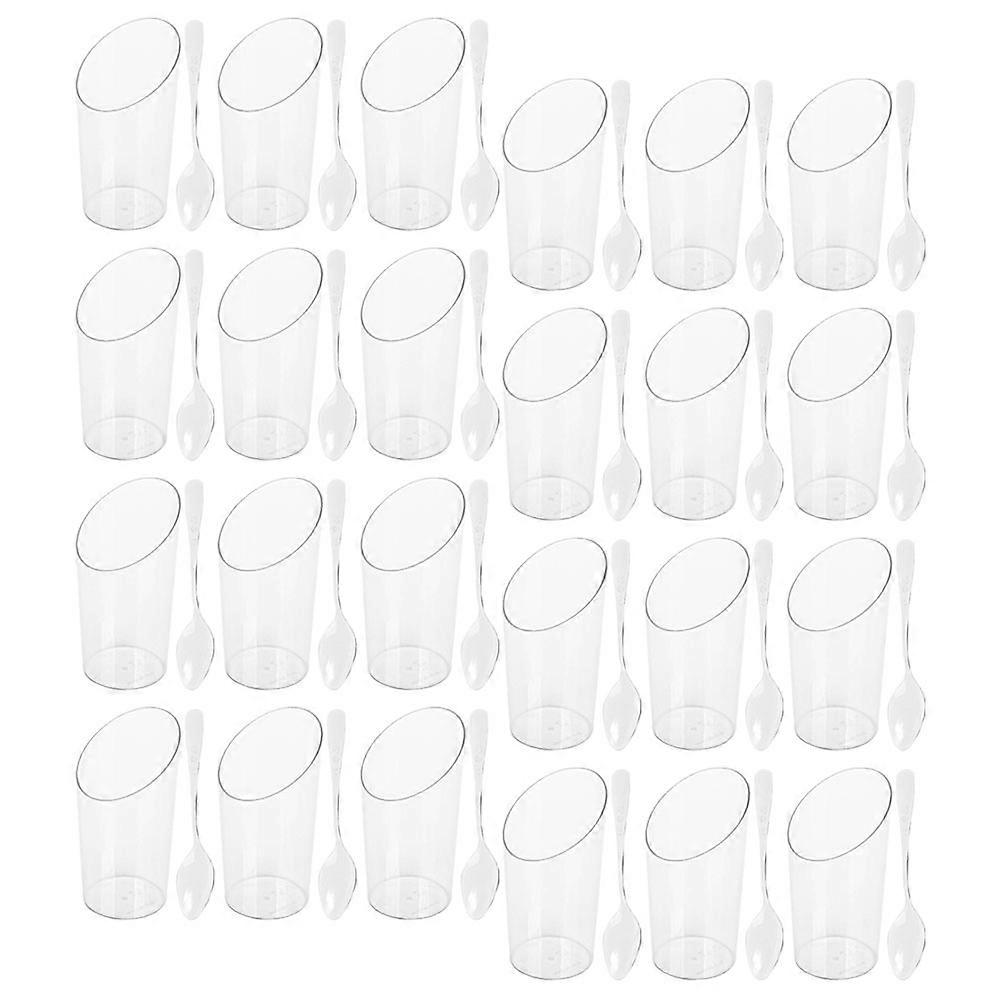 Transparent Mousse Cup Multi-Function Dessert Cup for Drinking Use 24Sets