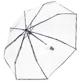 1pc Fully Automatic Triple Folding Transparent Umbrella Outdoor Umbrella