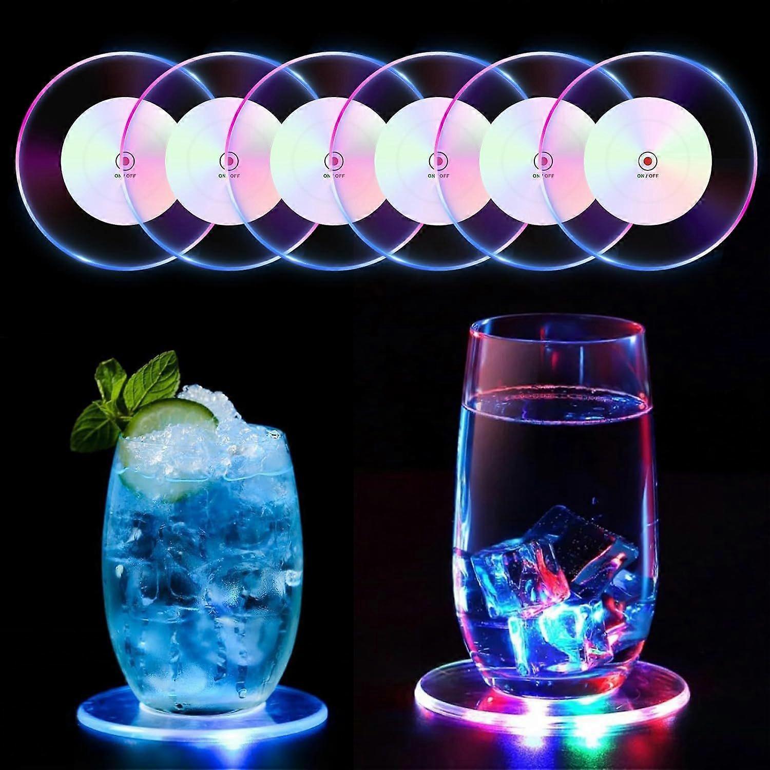 Color-changing LED coasters for parties