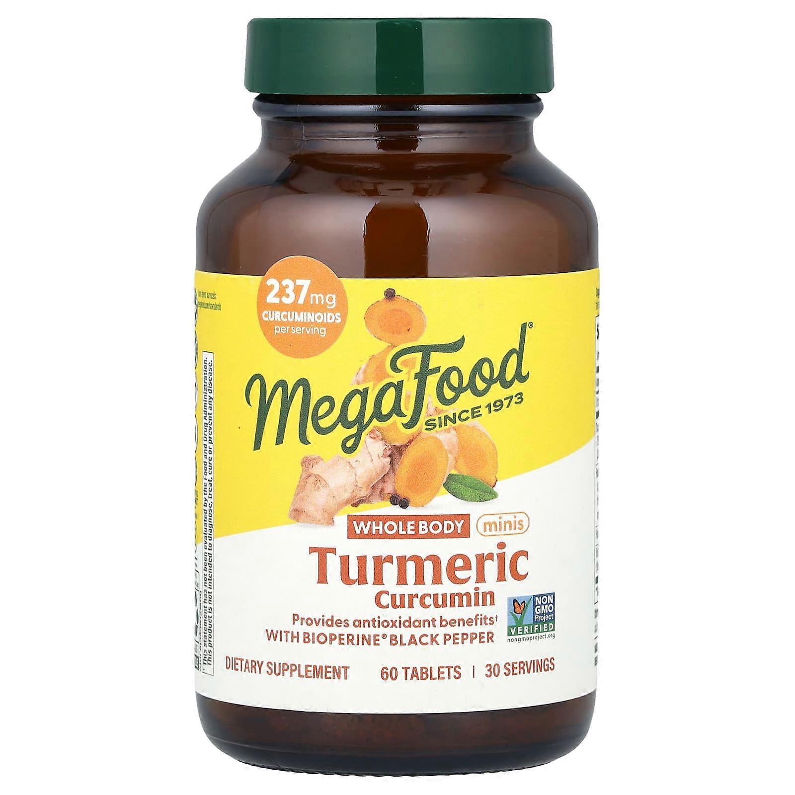 MegaFood, Tumeric Curcumin, Whole Body Minis, 60 Tablets, 2-Pack