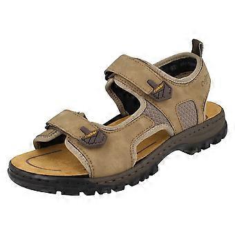 Sandales décontractées ajustables pour homme Rieker 25055-64 - Beige synthétique - Pointure UK 12 - Pointure EU 47 - Pointure US 13