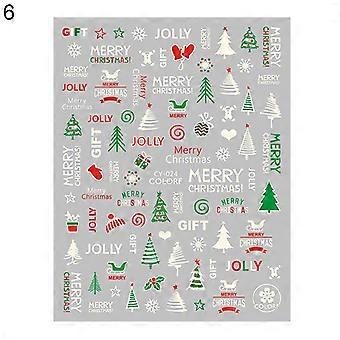 1 ark negle klistermærke jul tema design langtidsholdbare miljøvenlige snefnug neglelak klistermærker til skønhedssalon QinHai