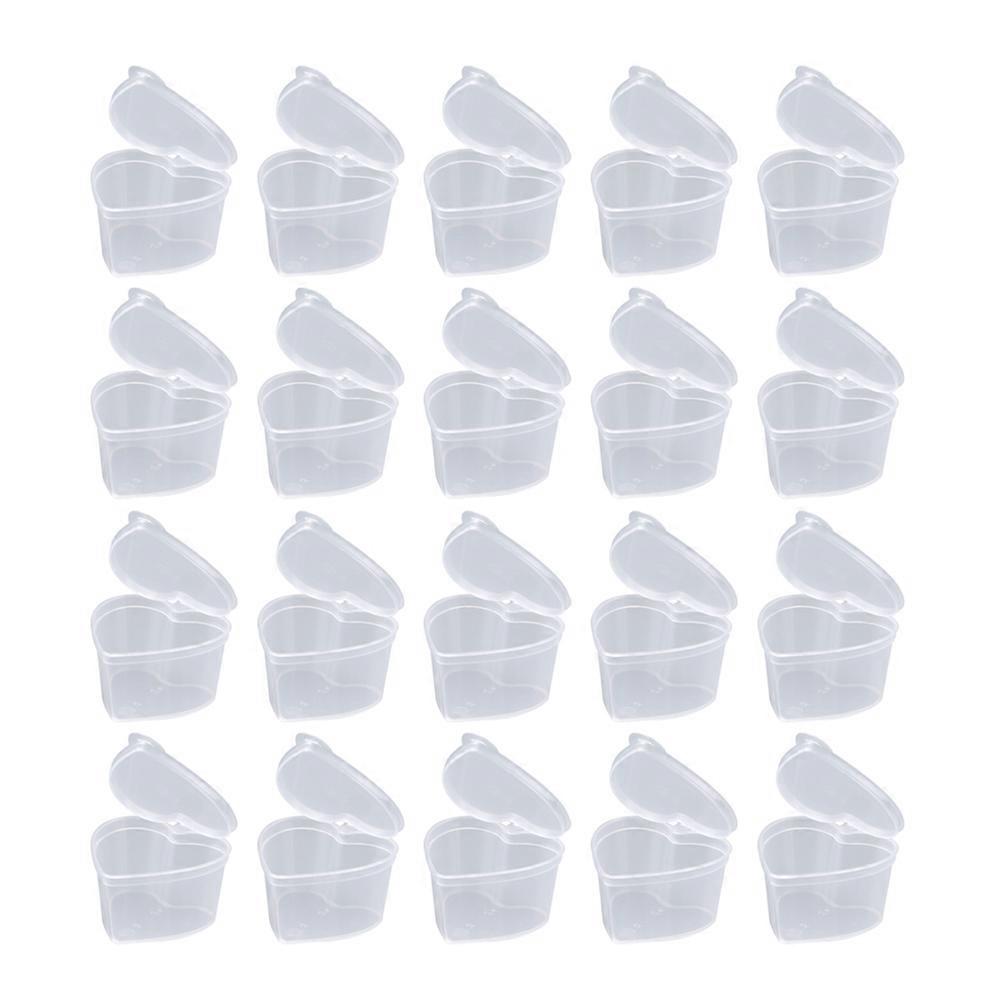 Clear Storage Case Heart Shape Boxes for Storage 50Pcs Organizer