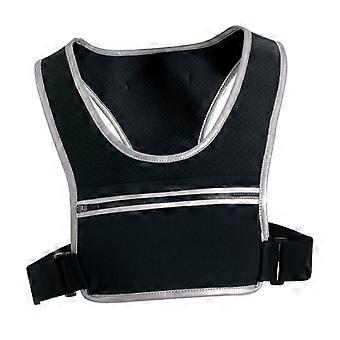 Reflective Running Vest  Visibility Adjustable Design with Pockets for Night Cycling and Walking