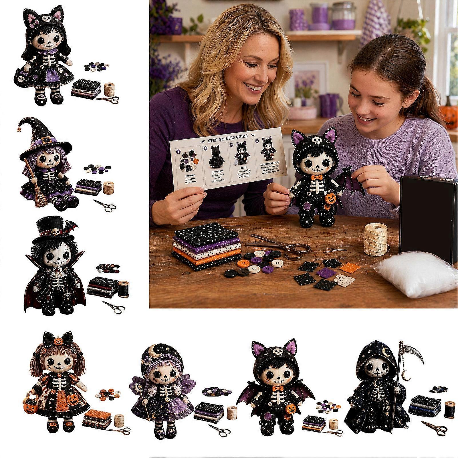 Skeleton Witch Patchwork - Craft Kit For Adults - Perfect Halloween Gift Idea