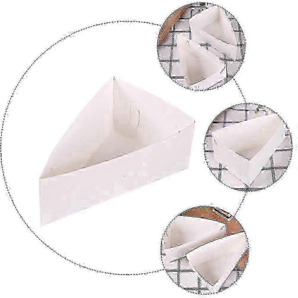 Triangle Cake Wrapping Box for Storage Use 20Pcs White Paper Carriers