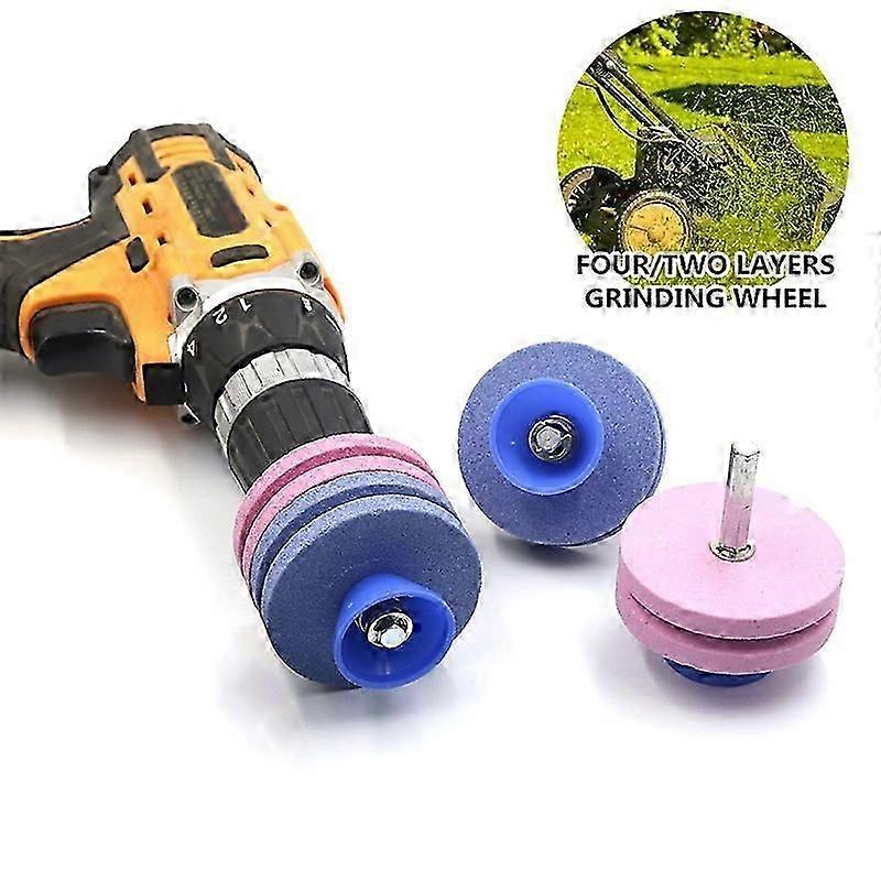 Lawnmower Dull Blade Sharpener,Double Layer Lawn Mower Blade Sharpener Tool