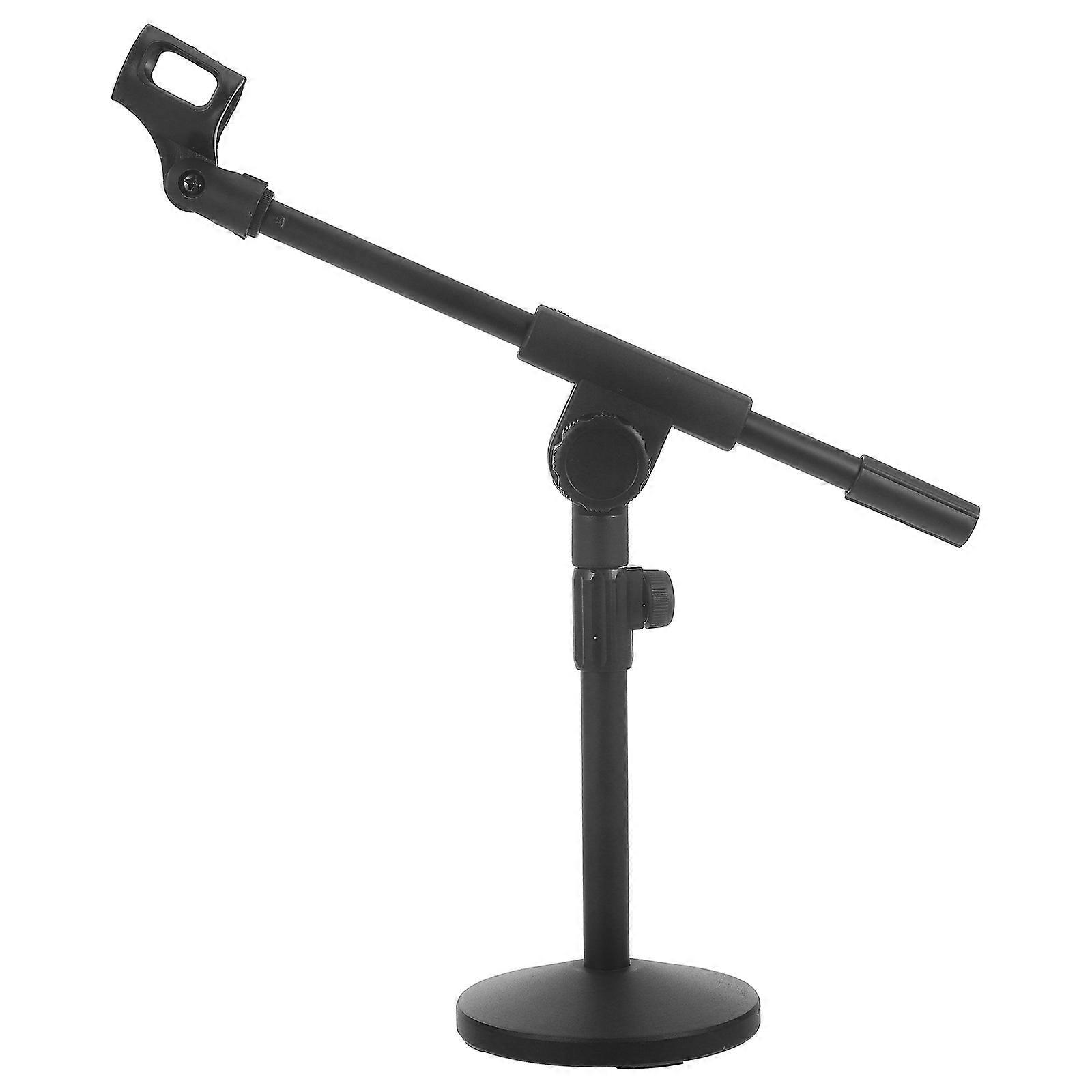Desktop Microphone Stand Tabletop Mic Stand With Adjustable Arm and Round Base