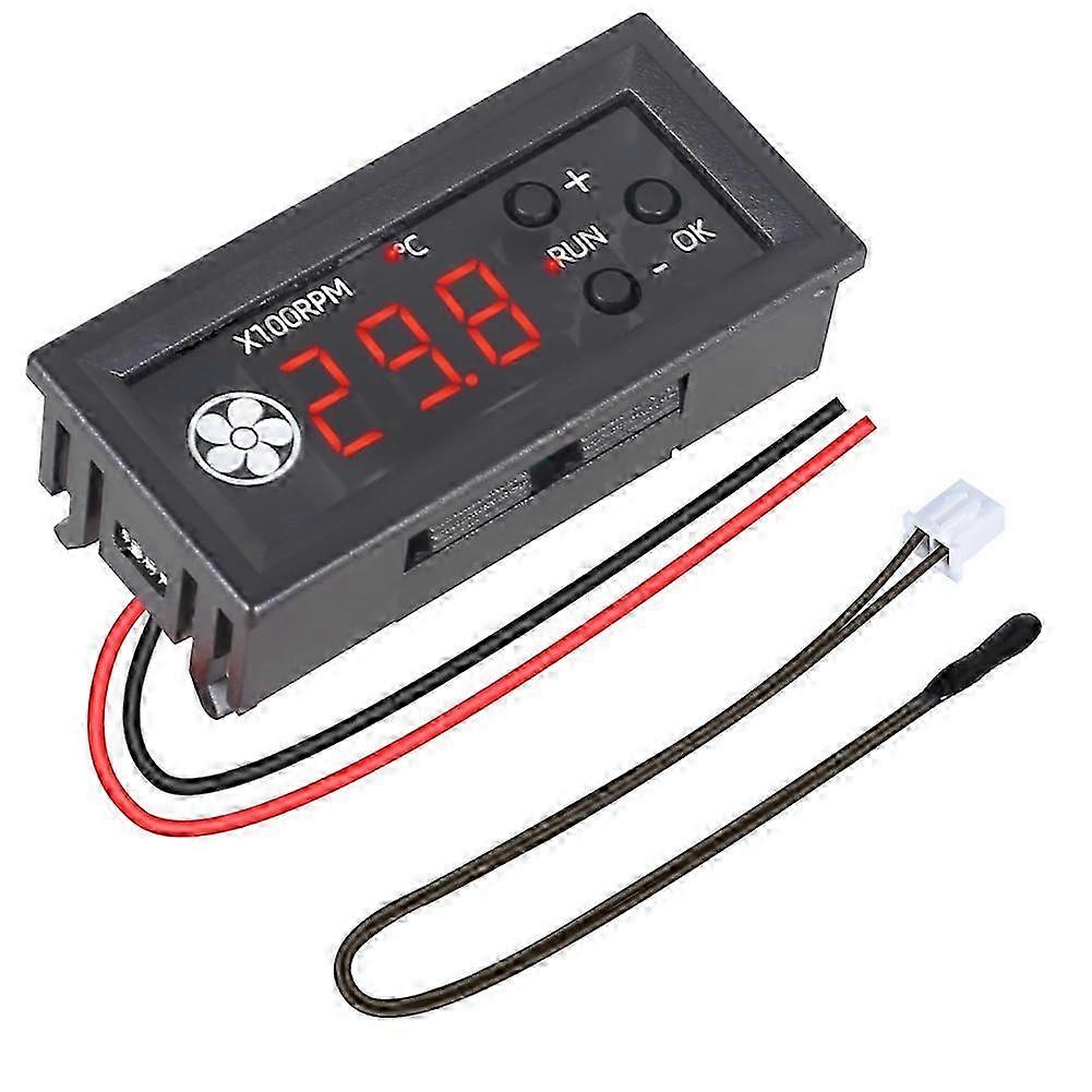 Fan Temperature Controller,DC 12V PWM 4-Wire Fan Speed Controller Module with Temperature Probe compatible with 3A Fan PC