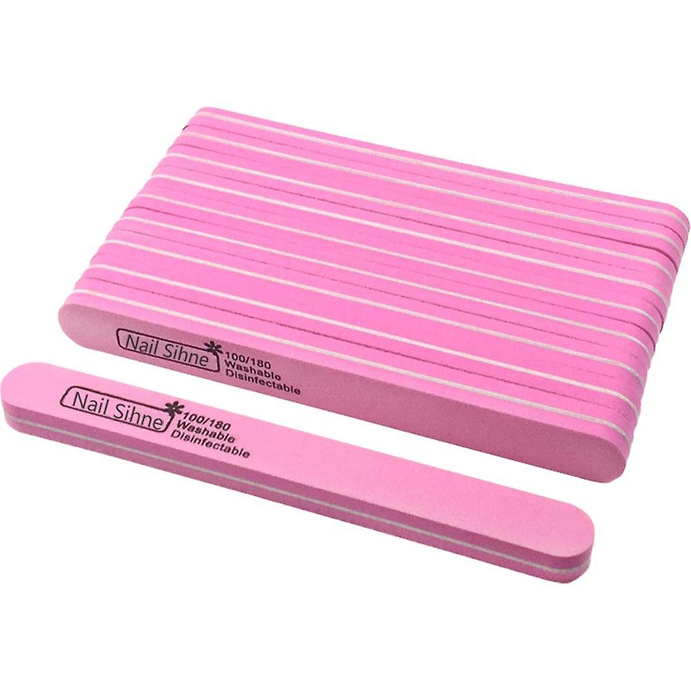20pcs Nail Polishing Strip Sponge File Double Sided-pinkmake Up