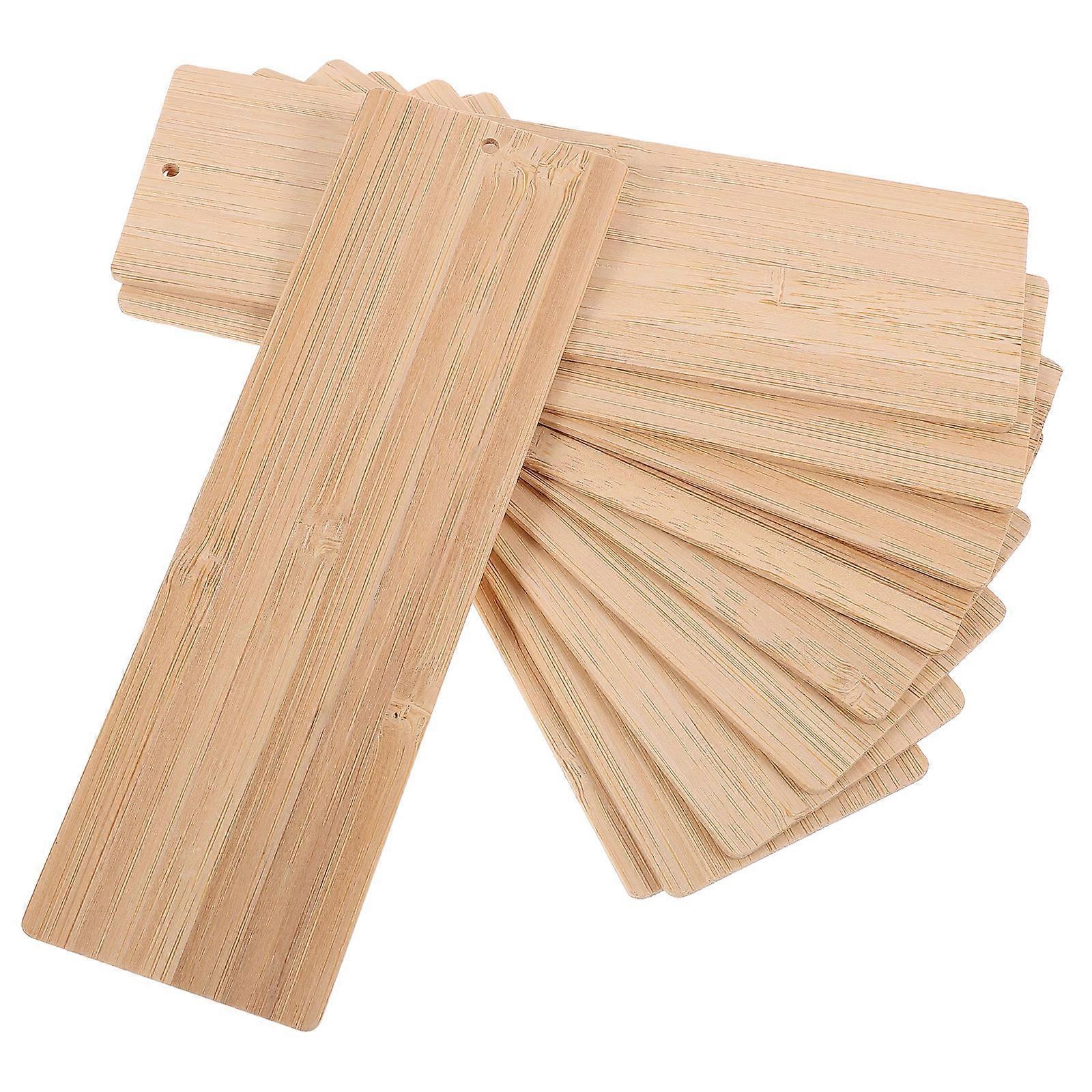10Pcs Unfinished Bookmarks Bamboo Chips Rectangular Cutouts Rectangular Cutouts Bamboo Crafts