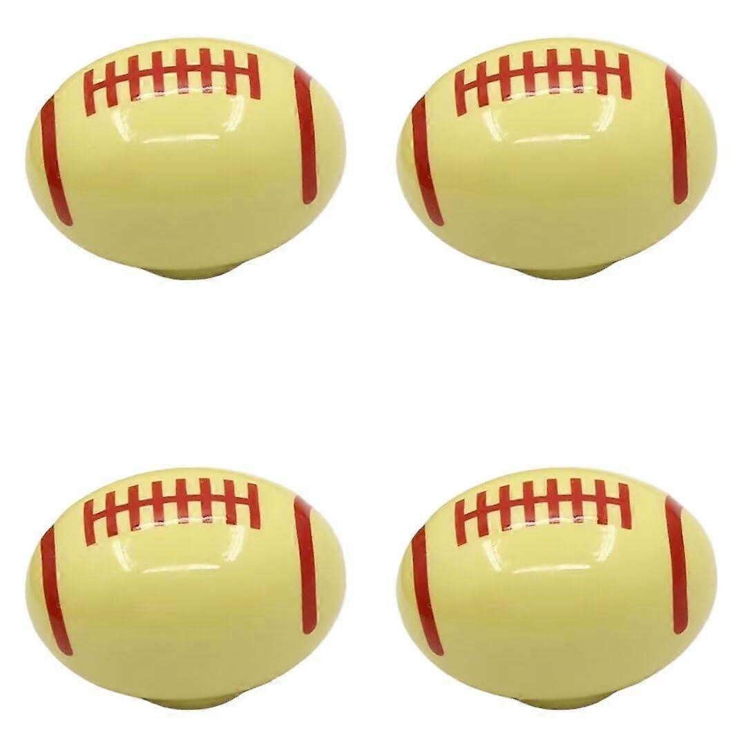 4 PCS Yellow Ceramic Cabinet Knobs and Oval Drawer Pulls with Durable Finish for Kitchen Cupboard