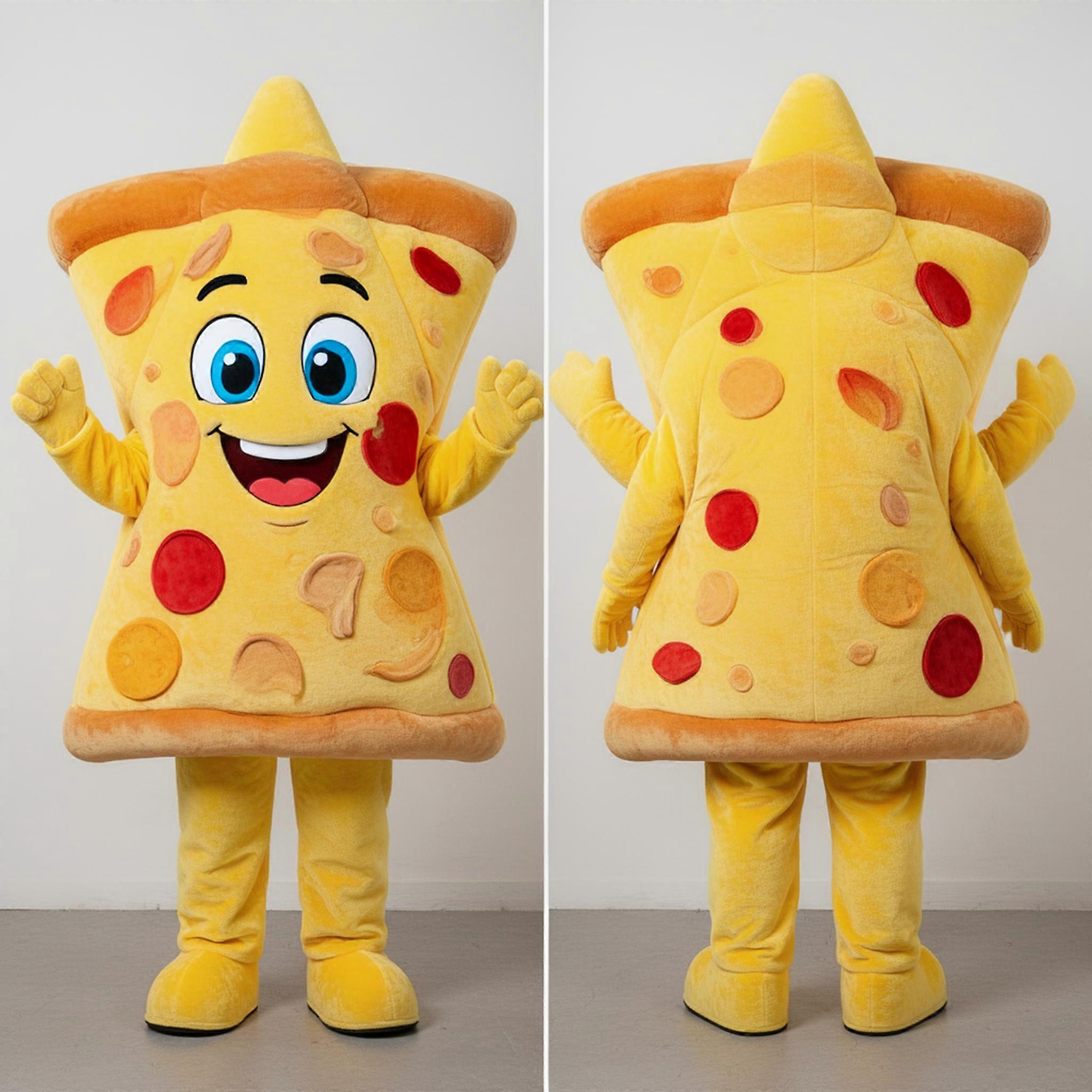 MASTICOT Velvety Yellow Pizza Slice Mascot