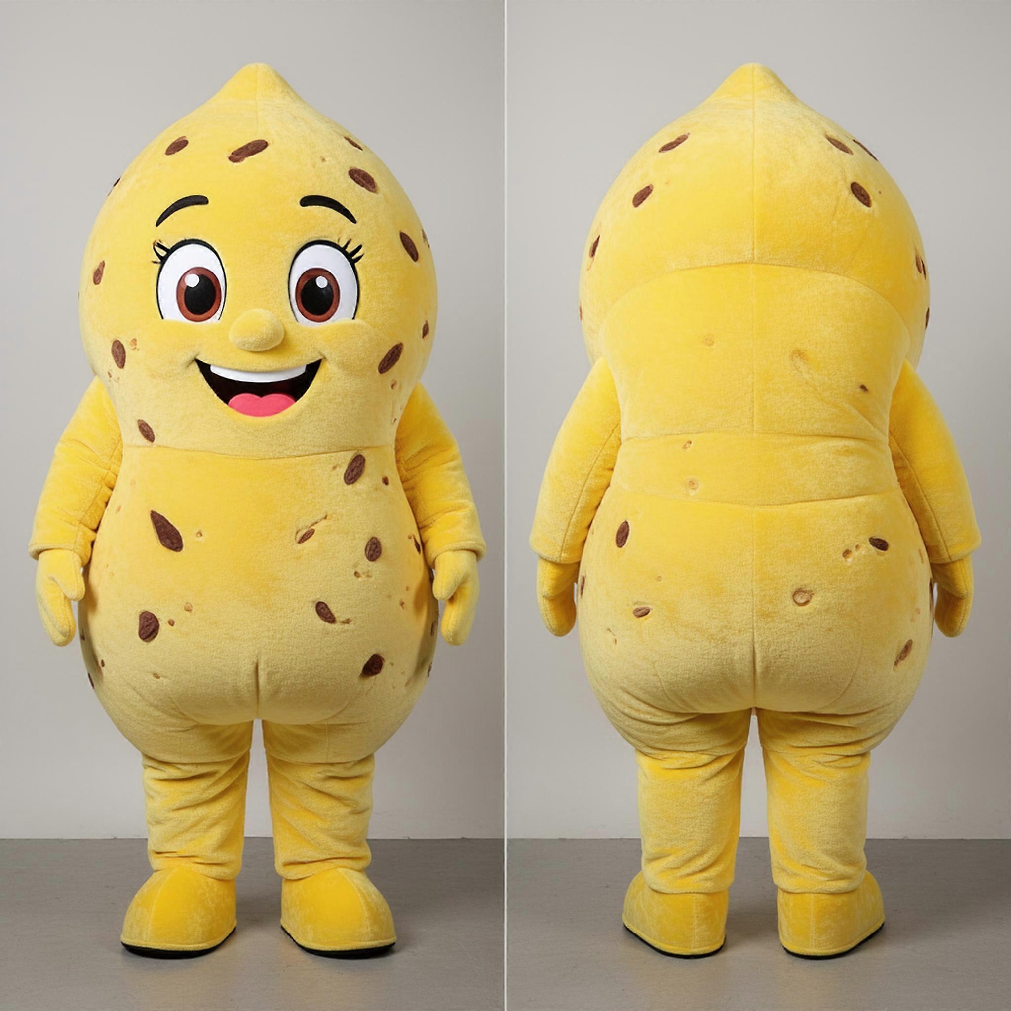 MASTICOT Lemon Yellow Smiling Falafel Mascot