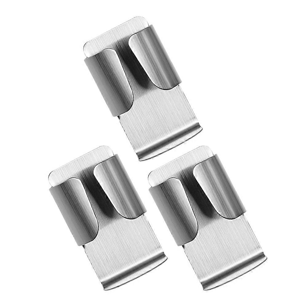 Silver Electric Toothbrush Holder Wall Mounted Storage Rack 3Pcs